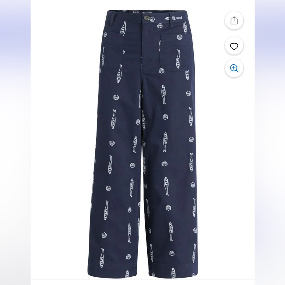 Free Assembly Navy Chino Pants with Fish and Seashell embroidery - Picture 12 of 12